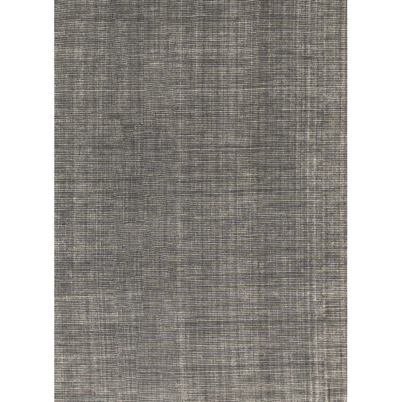Tapis gris et bleu marine noué à la main de haute qualité, Rectangle 8 pi 9 po x 11 pi 9 po
