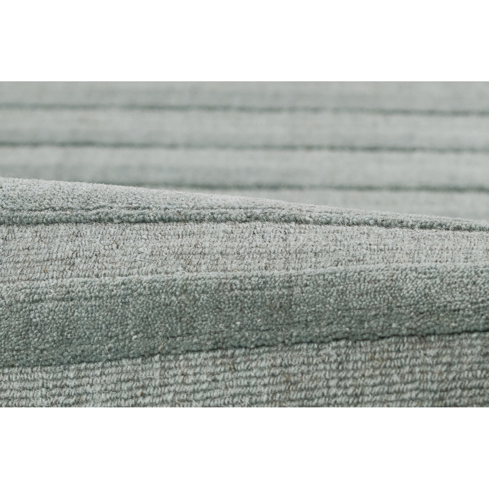 Aldery Light Blue Hand-Loomed Striped Wool Rug, 6' X 9'