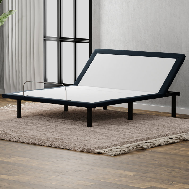 Head-Up Adjustable Queen Base In Grey Metal - Customizable Positions For Better Sleep And Joint Health Bed With Option Color, Wired Remote Reducing Stress, Positioning