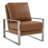 Lexington Avenue Modern Leather Accent Armchair - Brushed Stainless Steel Sled Base Mid Century Luxury Lounge Chair-1546508924-1582202555