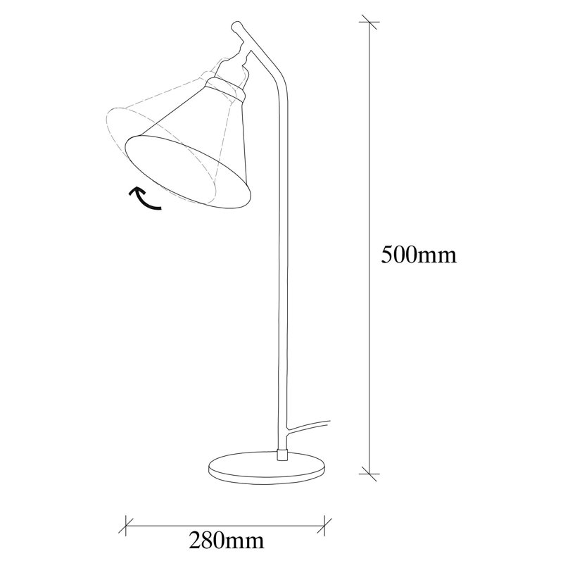 Modern White Table Lamp, Metal Body, 11.0 in Diameter x 19.7 in Height | E27 Socket, Max 40W, 6.6 ft Cable | Scandinavian Design, Stylish Solid Color for Home & Office, Elegant Novelty Lighting