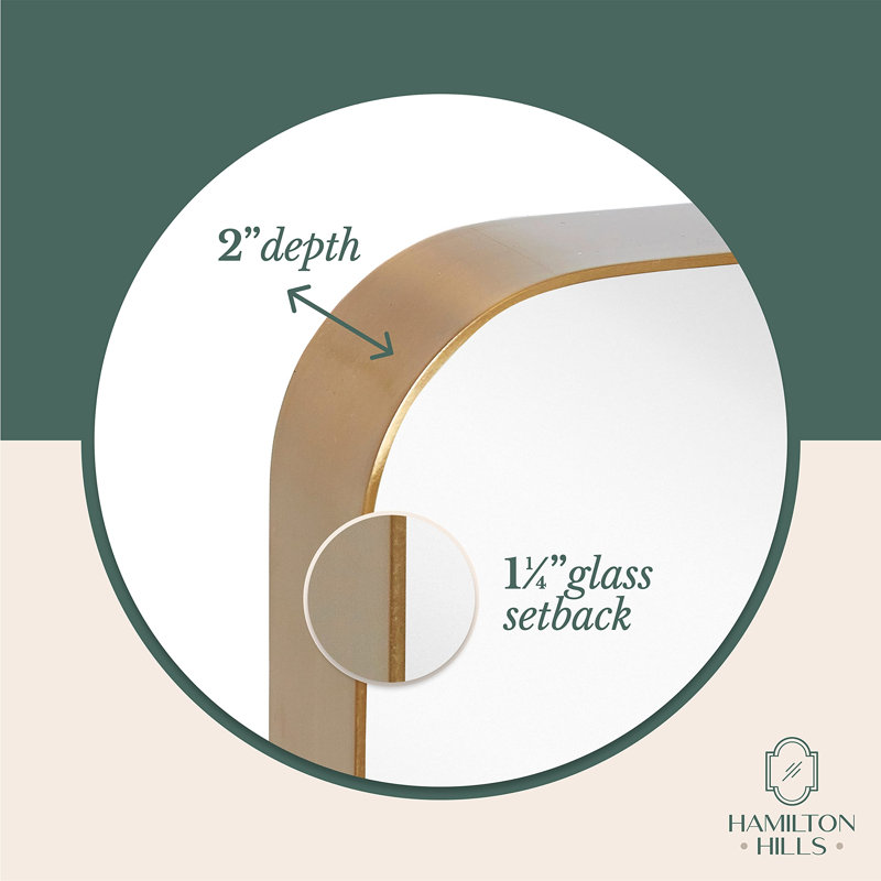Miroir d'appoint mural Monds, Or, 48 po x 18 po
