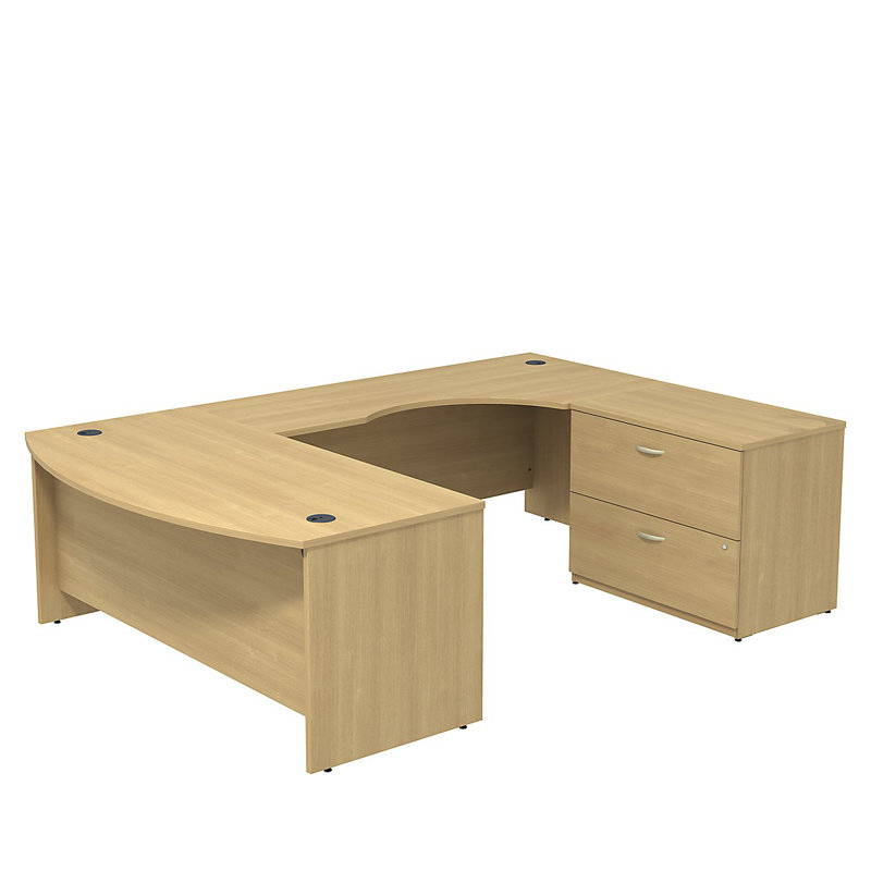 Bureau de direction en U Series C, Cerisier moka / cerisier moka, Droite