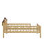 Lit plateforme en bois avec tête de lit en forme de maison et DEL-429960934-429960920