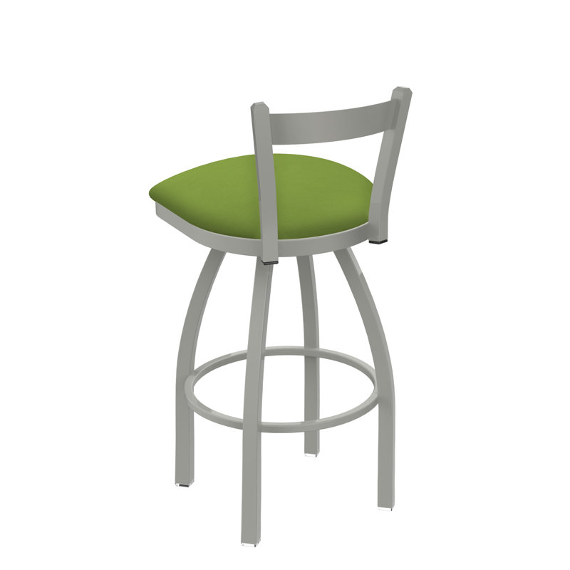 Tabouret de bar 821 Catalina, Vert kiwi Canter, Nickel anodisé, Tabouret de comptoir (assise de 25 po de hauteur)