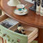 Console demi-cercle en bois manufacturé vert noisette + bois manufacturé