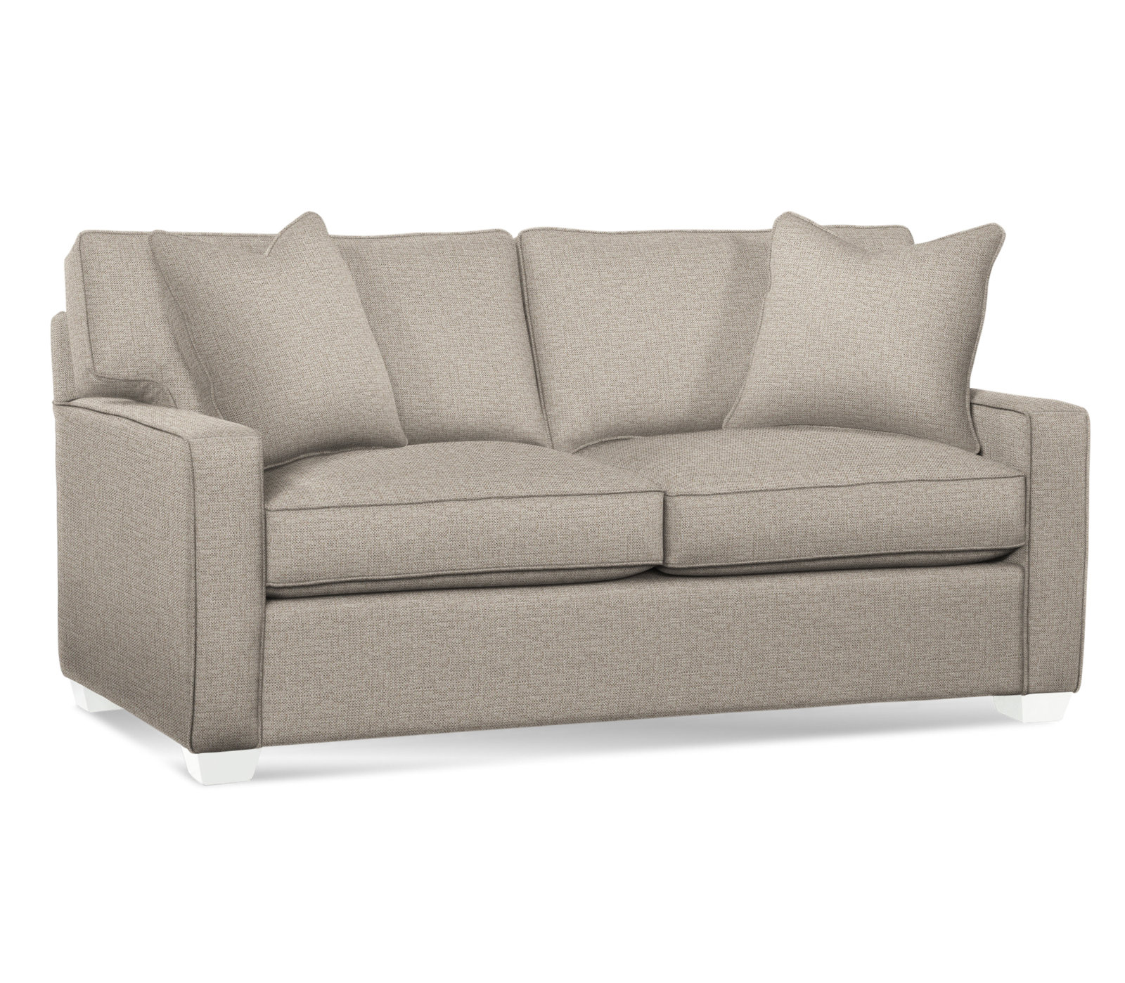 Gramercy Park 81'' Upholstered Sofa, Air Dream Mattress, Beige Performance Fabric; 0851-73, Frost White Finish
