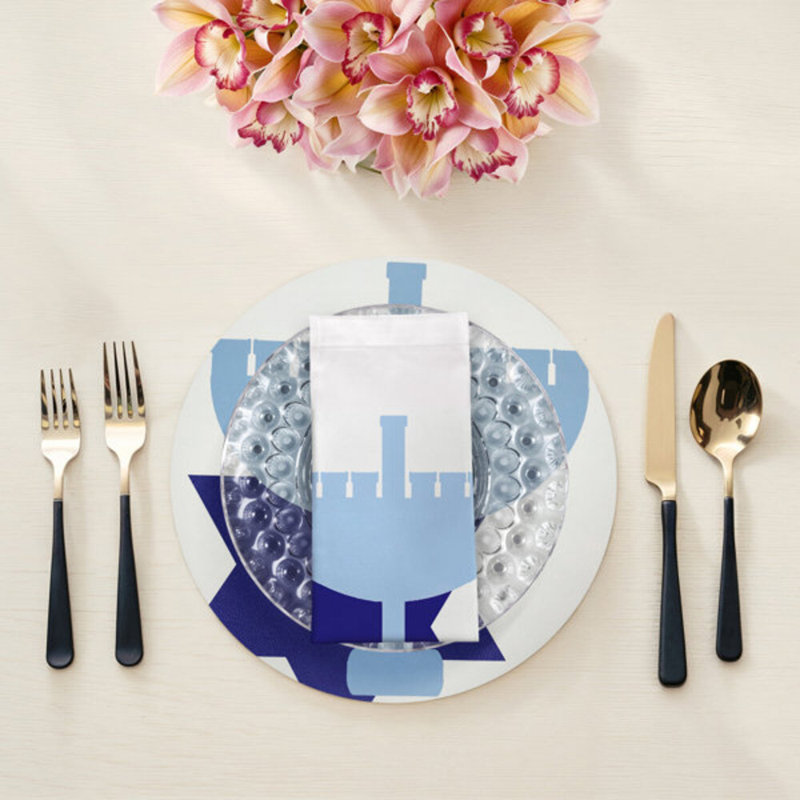 Hanukkah Cotton Blend Square Napkins