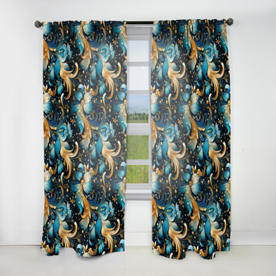 Celestial Essence Paisley Pattern II - Glam Velvet Curtain - Room Darkening - 1 panel