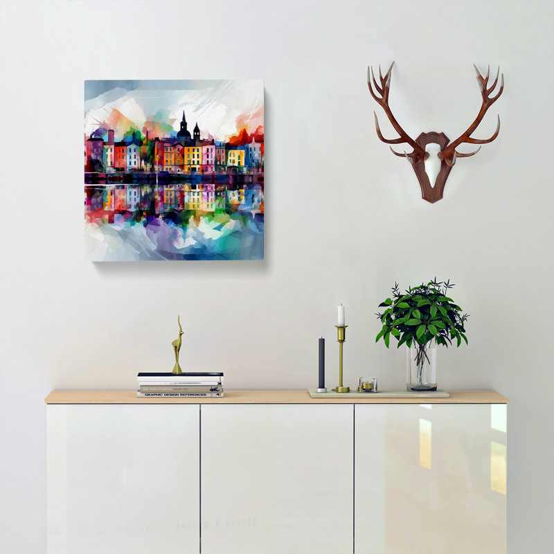 City Of Dublin Abstract Art No.1 - Wrapped Canvas, 50cm H x 50cm W x 3cm D
