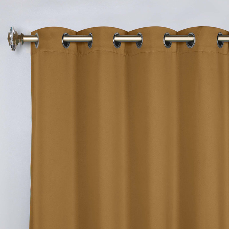 Paire de rideaux obscurcissant avec œillets Millendon, L 46 po x L 63 po, Brun caramel