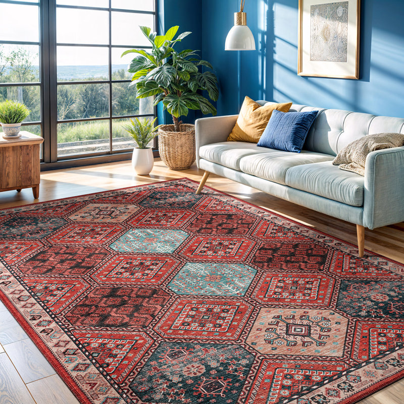 Koressa Washable Oriental Indoor Rug, Rectangle 9' x 12'