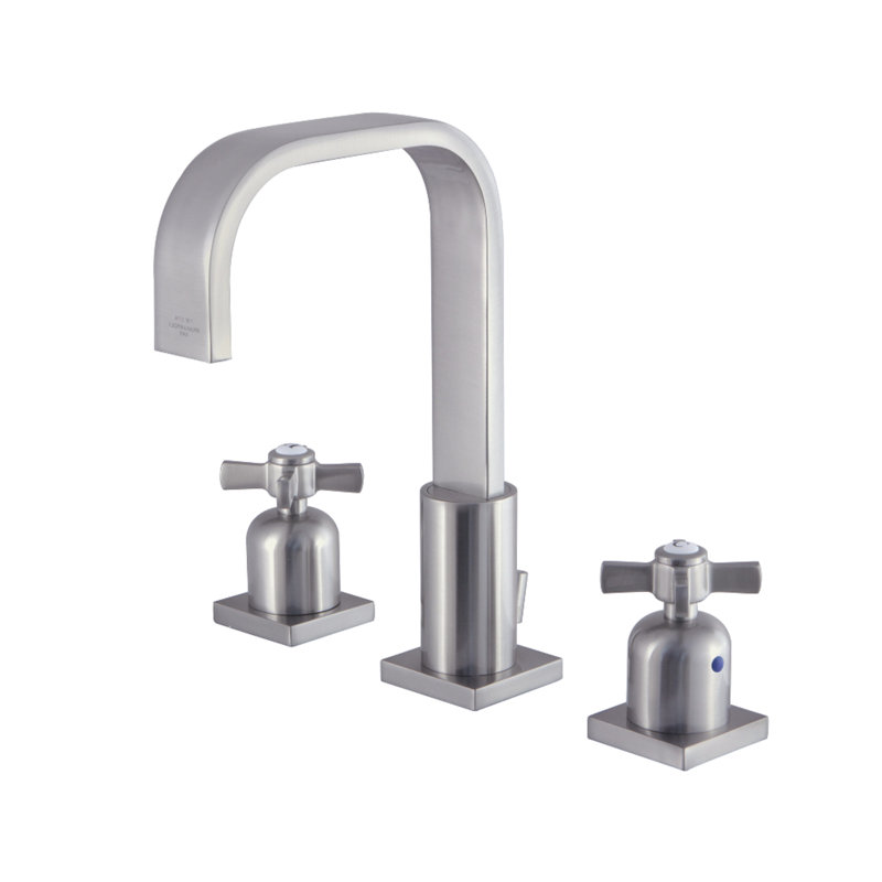 Kingston Brass Millennium Two-Handle 3-Hole Deck Mount Widespread Bathroom Faucet with Retail Pop-Up Drain