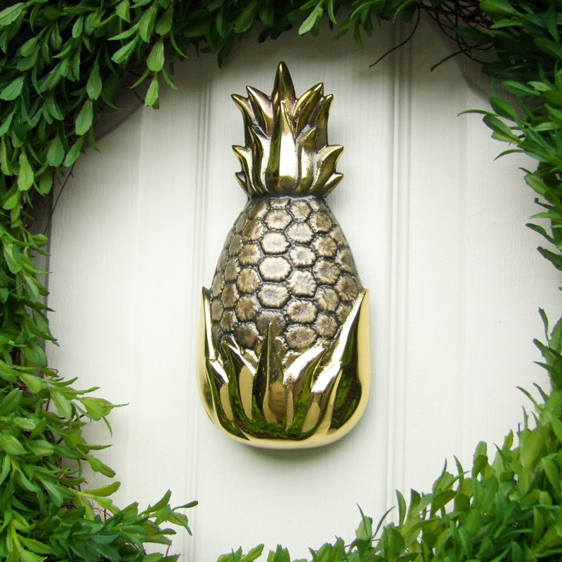 Heurtoir de porte Hospitality Pineapple, Laiton, 6 po x 3 po x 1,5 po
