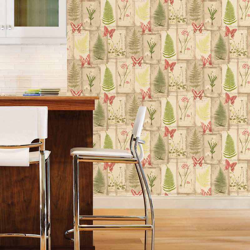 Delorme 10m x 52.8cm Matte Paste the Wall Wallpaper Roll, Beige/Green