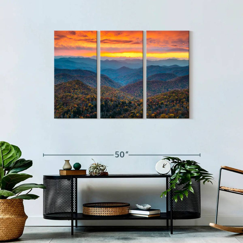 Ensemble de 3 pièces Blue Ridge Parkway, H 28 po x l 45 po x P 1,25 po