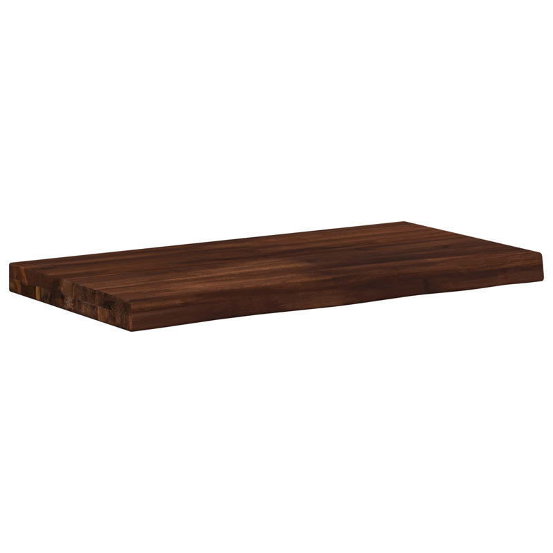 Solid Wood Table Top, 3.5cm H x 80cm W x 50cm D, Dark Brown