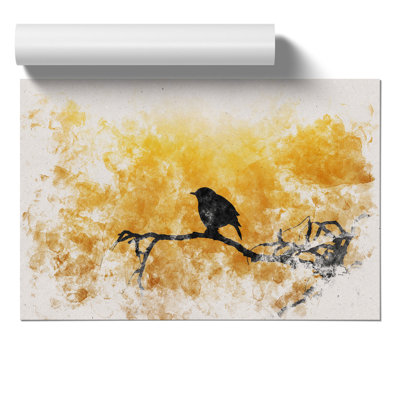 Bird at Sunset - Unframed Painting