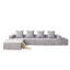 Canapé modulaire à 4 places avec méridienne et repose-pieds surdimensionnés - canapé Cloud en velours côtelé doux pour petits espaces, salon, appartement (gris)-2102824916
