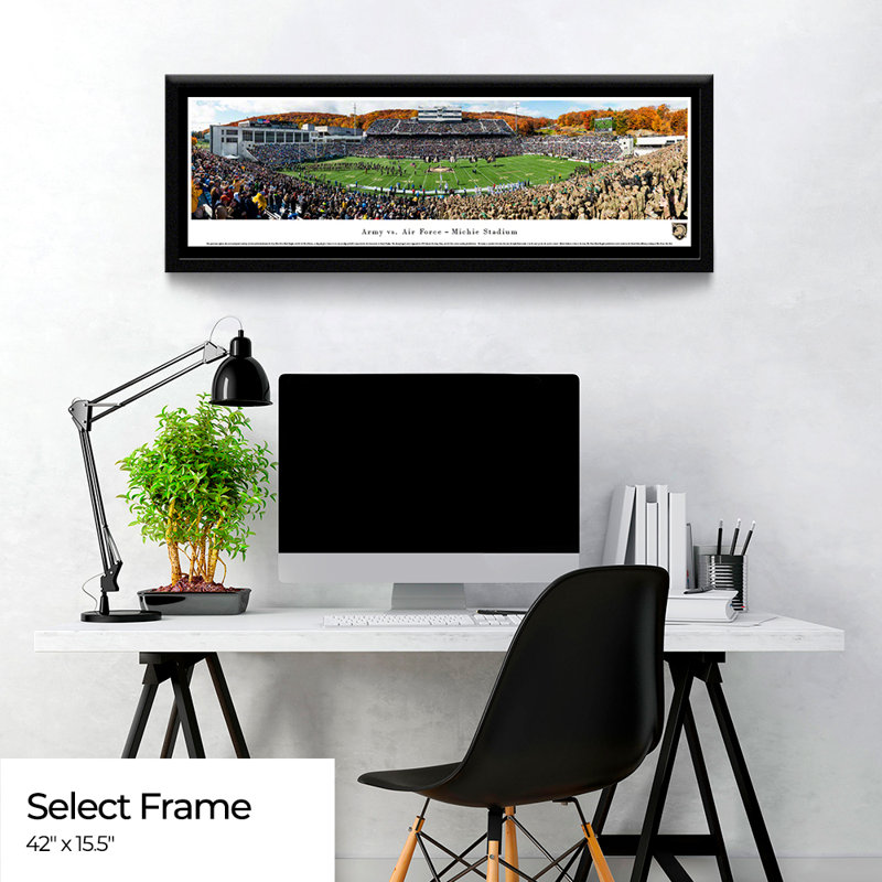 NCAA " College Football And Basketball ", Black Floater Framed, 15.5" H x 42" W x 0.88" D