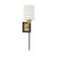Applique murale 1 lumière Demetra en noir mat avec détails en nickel poli-1451584079