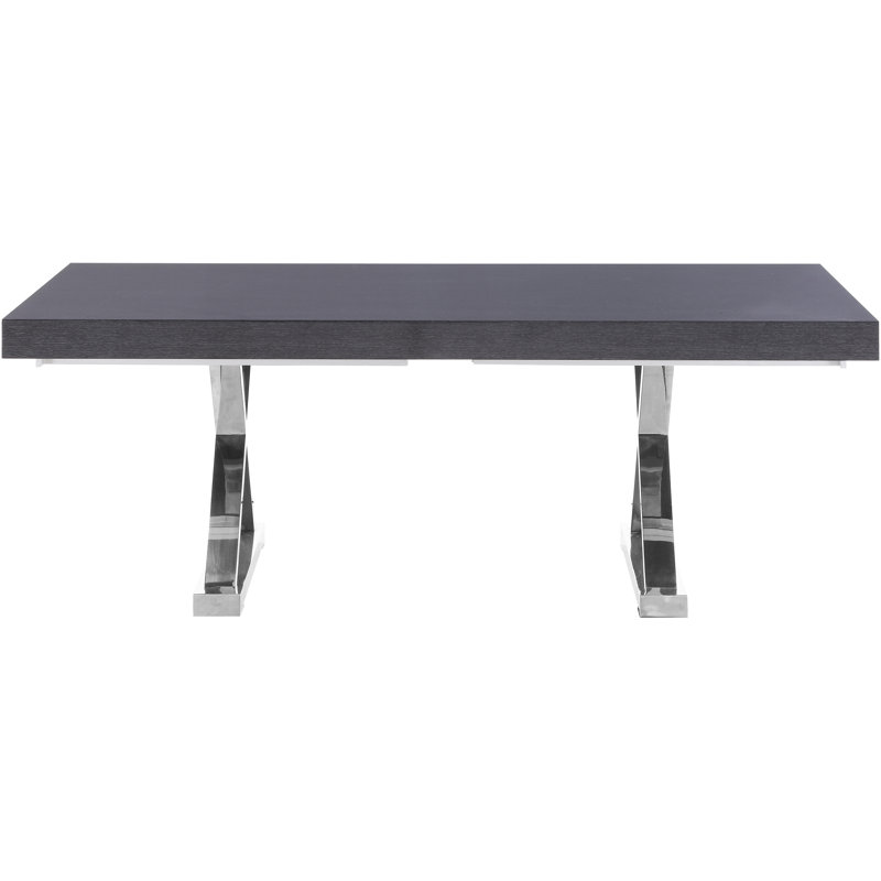 Woolum Metal Base Dining Table, Gray, Silver