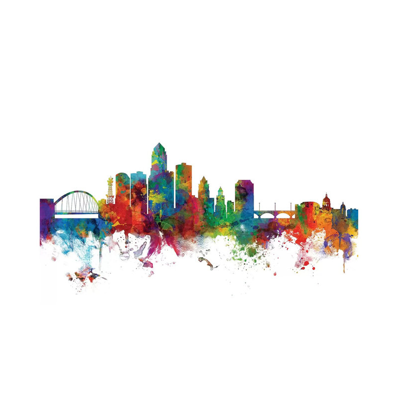Des Moines, Iowa Skyline by Michael Tompsett - 1 Piece Wrapped Canvas Wall Art, 66.04 cm H x 45.72 cm W x 3.175 cm D
