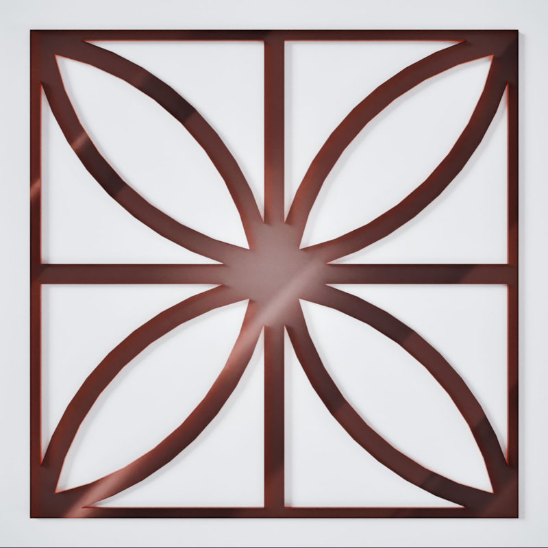 Miroir or rose Swansea, 15.38" H x 15.375" W x 0.125" D, Or rose