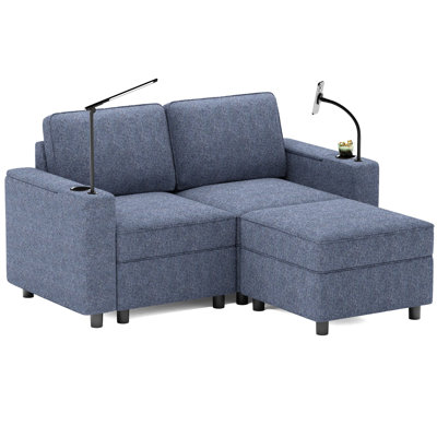 Canapé modulaire rembourré avec repose-pieds pour salon Varrick
