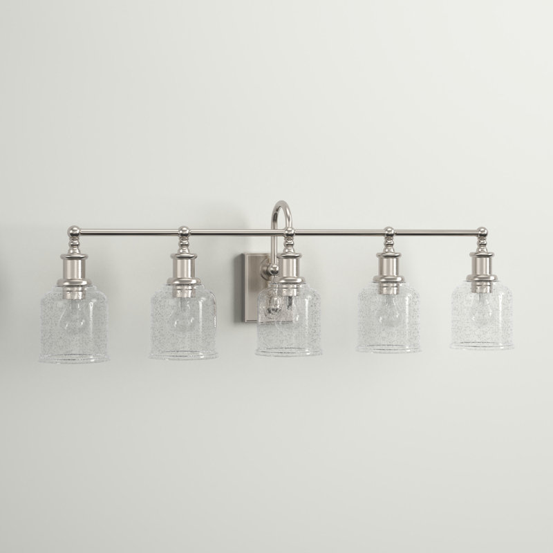 Zendaya 5-Light Dimmable Globe Bath Bar, Brushed Nickel