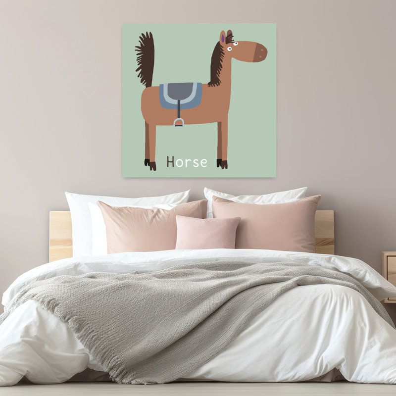 Art contemporain, art abstrait cheval contemporain, H 32 po x l 32 po