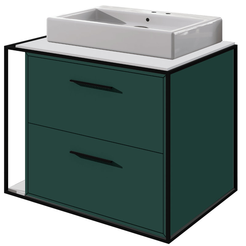 Aquagrande 18.5'' L Bathroom Sink, 2 Hole - 4" Centers