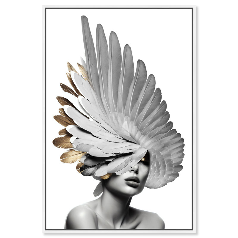Refined Wings II Canvas Fashion Print by Oliver Gal, 16"H x 11"W, White Frame