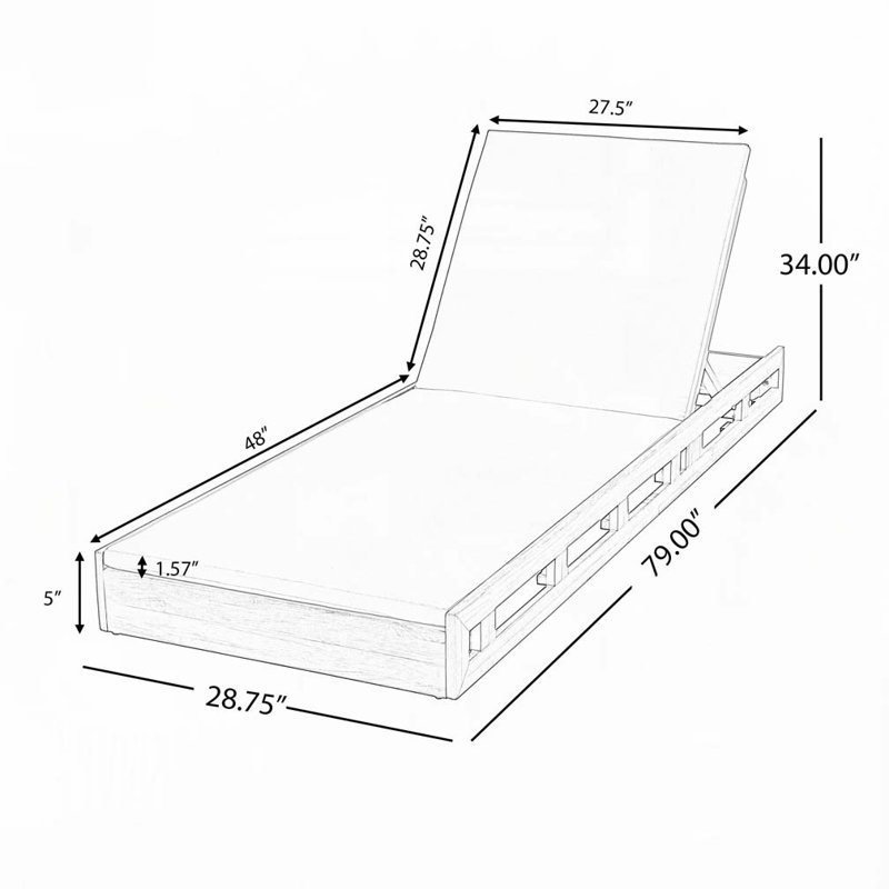 Patio Wood Chaise Lounge