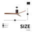 TurboFlow 52 in.  3 brown blades, short brown housing ceiling fan with light