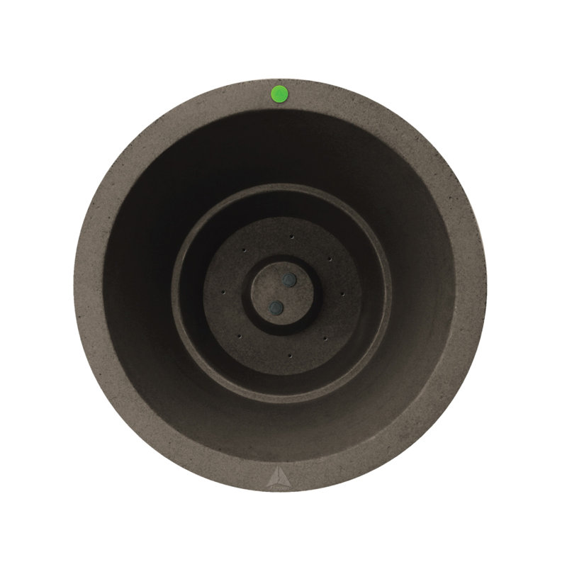 Doherty Round Plastic Self-Watering Pot Planter, Brownstone