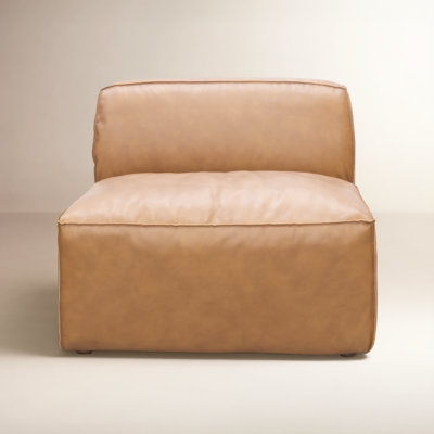 Foley Pine Genuine Leather Slipper Chair