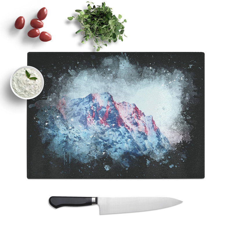 Tempered Glass Mountain Peak in Russia Chopping Board, 20 cm x 28.5 cm