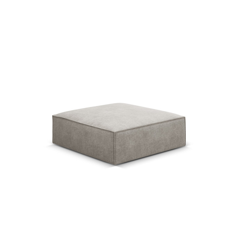 Lidea 100cm Wide Rectangle Solid Colour Footstool Ottoman, Light Grey