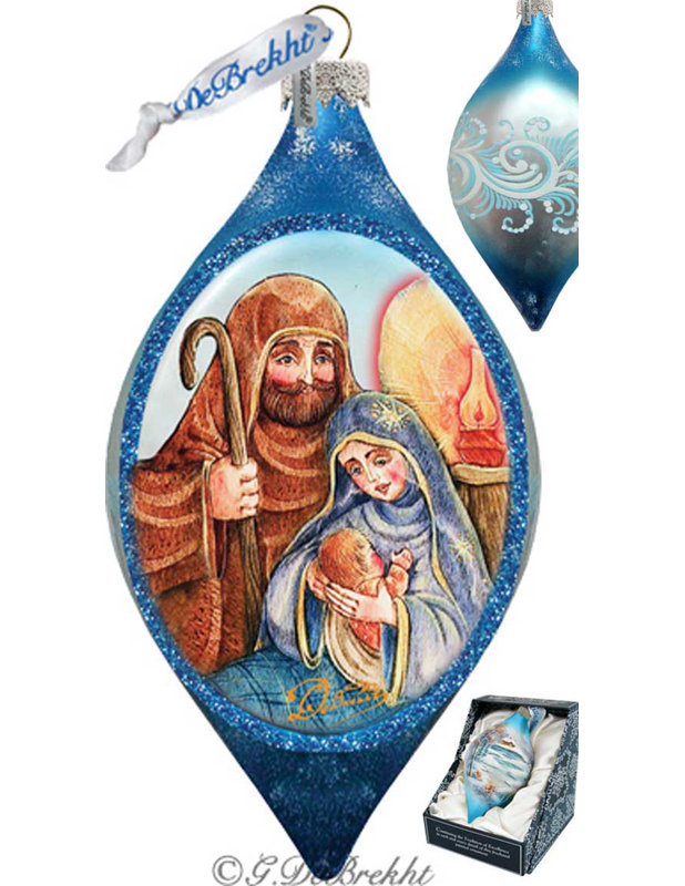 Holiday 3.5'' Handmade Glass Hanging Figurine Ornament, Multi