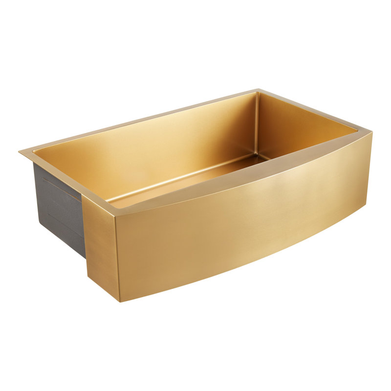 Atlas 36" L Farmhouse / Apron Kitchen Sink, Matte Gold