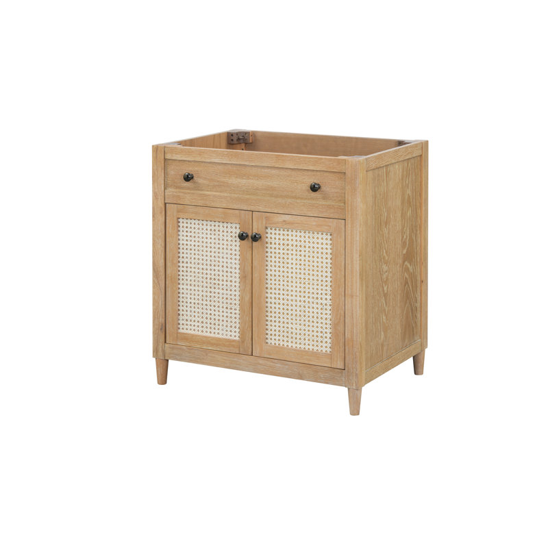 30'' Cane Paneled Bathroom Vanity Base
