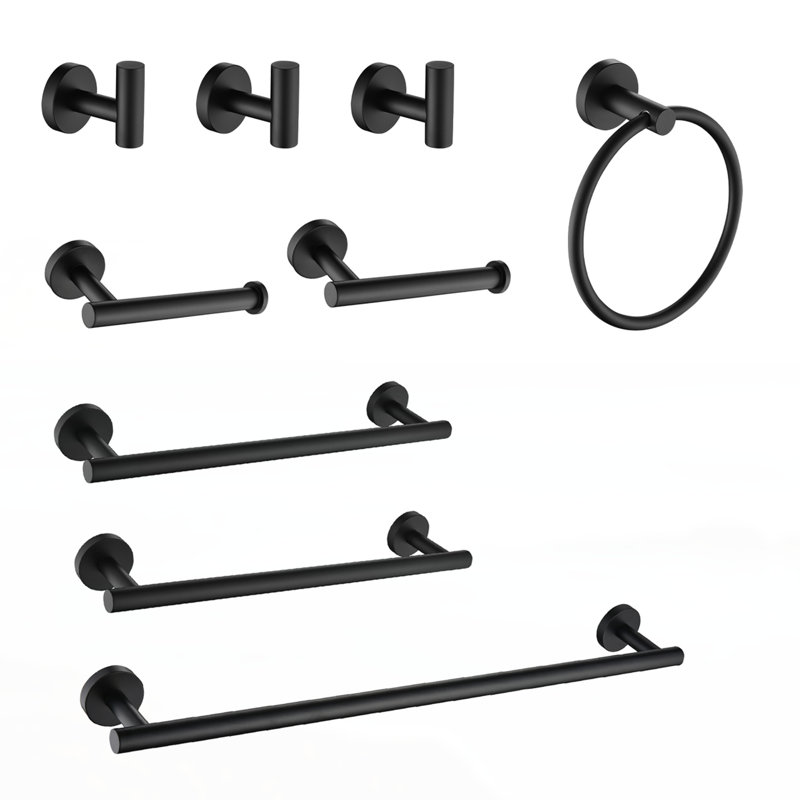 Porte-serviettes, Noir mat
