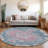 Machine Washable Indoor/Outdoor Claudian ACN1236 Blue Rug-103718798