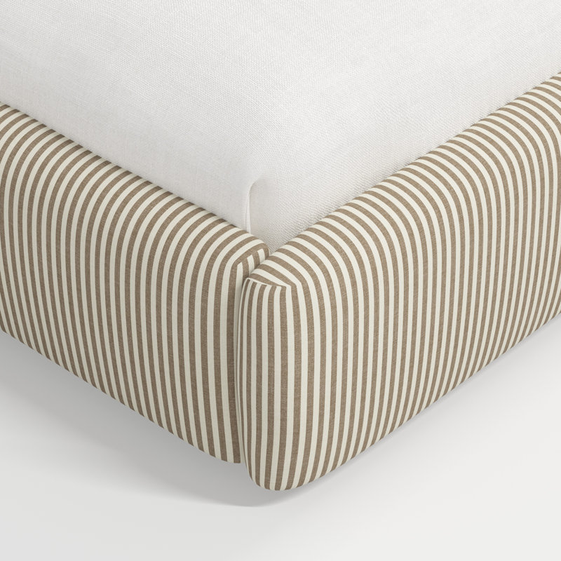 Stoffer Home x Cloth and Co. Marisa Bed, California King, Jane Stripe Burlap