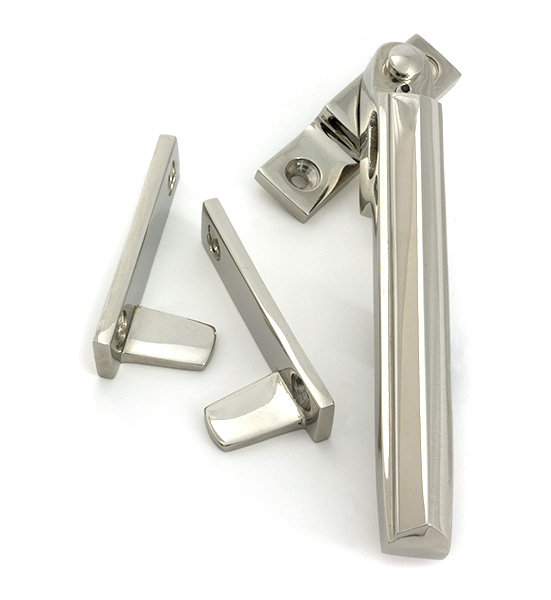 Art Deco Night-Vent Locking Fastener, Polished Nickel