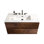 Modern Bathroom Cabinet With Ceramic Sink, 36" Wall Mount, White+Walnut, Substantial Storage Room, Three Faucet Holes, Silent Cabinet, 36", 3 Plentiful Facilities, Drawers