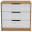 Commode 3 tiroirs Kaia, plateau supérieur - blanc / pin-429585122