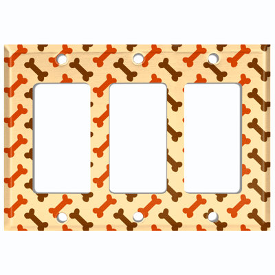 Patterned 3 - Gang Toggle Light Switch Standard Wall Plate