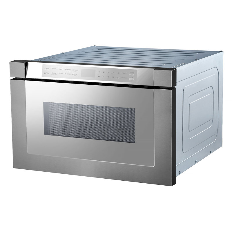 XO Appliance 1.2 Cubic Feet 1000 Watt Microwave Drawer with Sensor Cooking, Silver Mirror